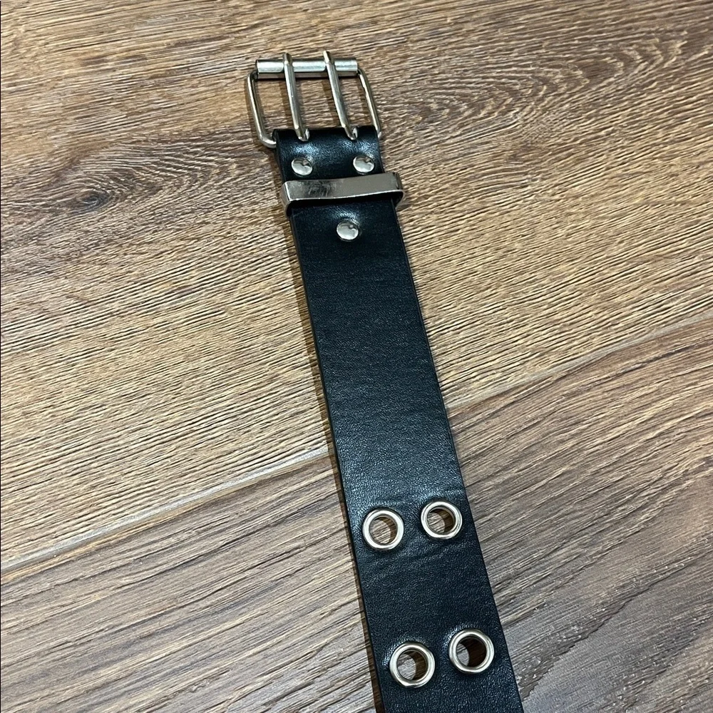 Black punk rock grommet belt 42.5” long Women’s/men’s no size grunge